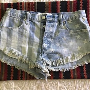 A&F High Rise Festival Jean Shorts w/American Flag